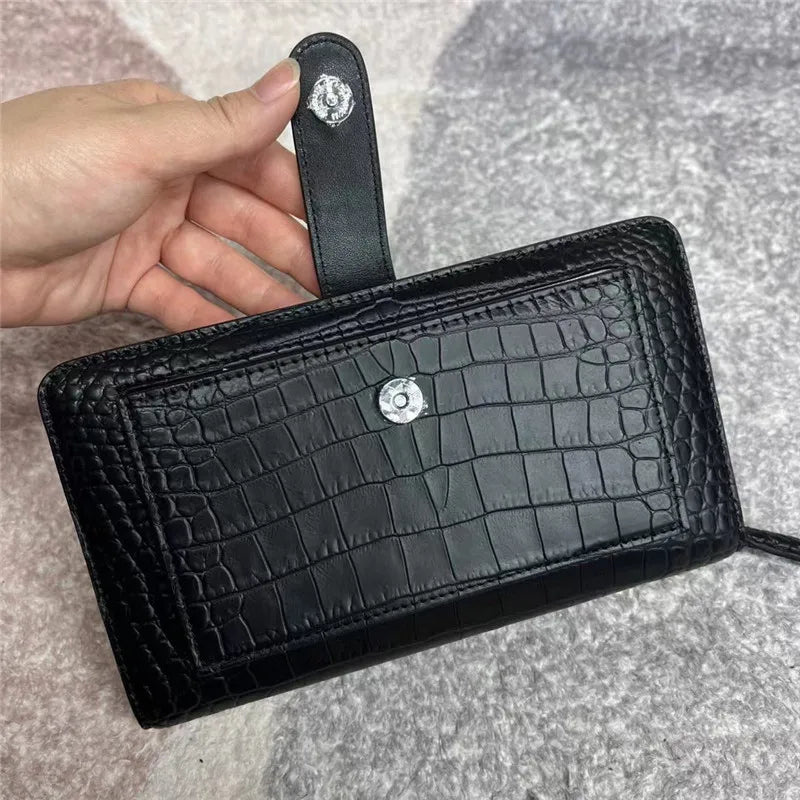 TREKHE | Prestige Clutch aus Krokodilleder – Executive-Geldbörse für Telefon und Karten