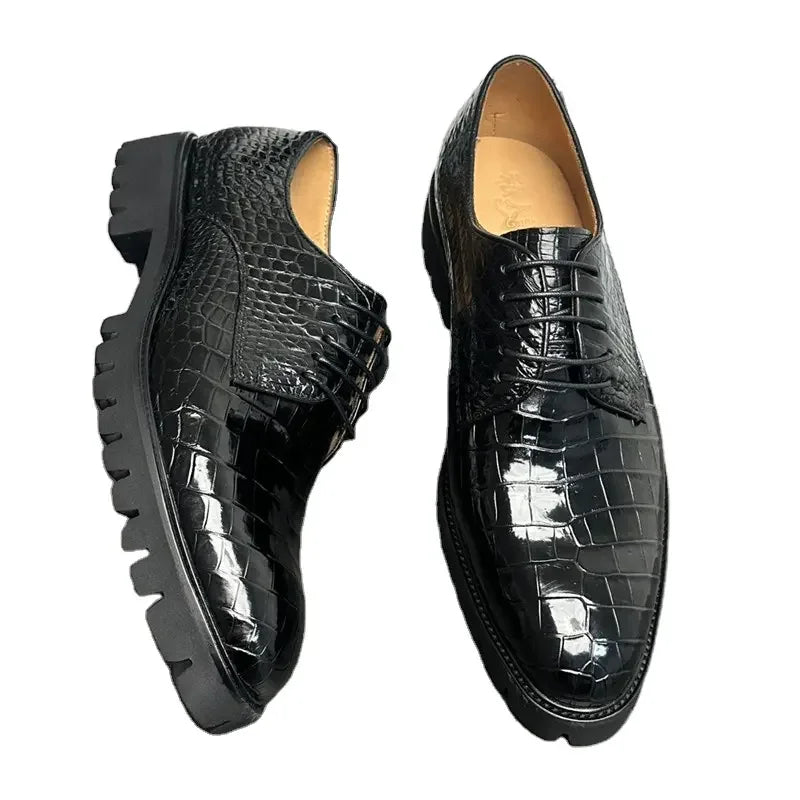 Crocodile Oxford Lace-Up – Modern Classic with Exotic Texture
