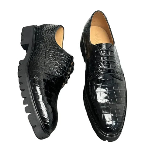 Crocodile Oxford Lace-Up – Modern Classic with Exotic Texture
