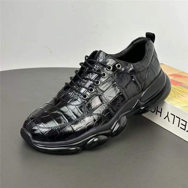 TREKHE | Krokodil-Outdoor-Schnürschuh – Robuster Stil, erstklassige Schlichtheit