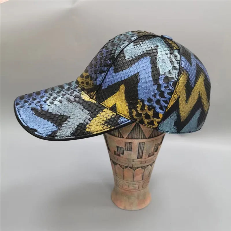 TREKHE | Imperial Python Cap – Snapback aus exotisch gemustertem Leder