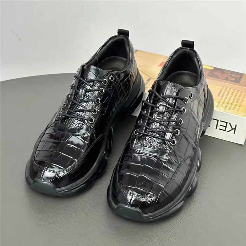 TREKHE | Krokodil-Outdoor-Schnürschuh – Robuster Stil, erstklassige Schlichtheit