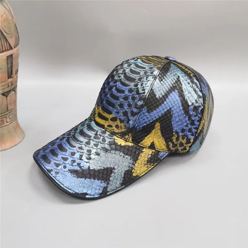 TREKHE | Imperial Python Cap – Snapback aus exotisch gemustertem Leder