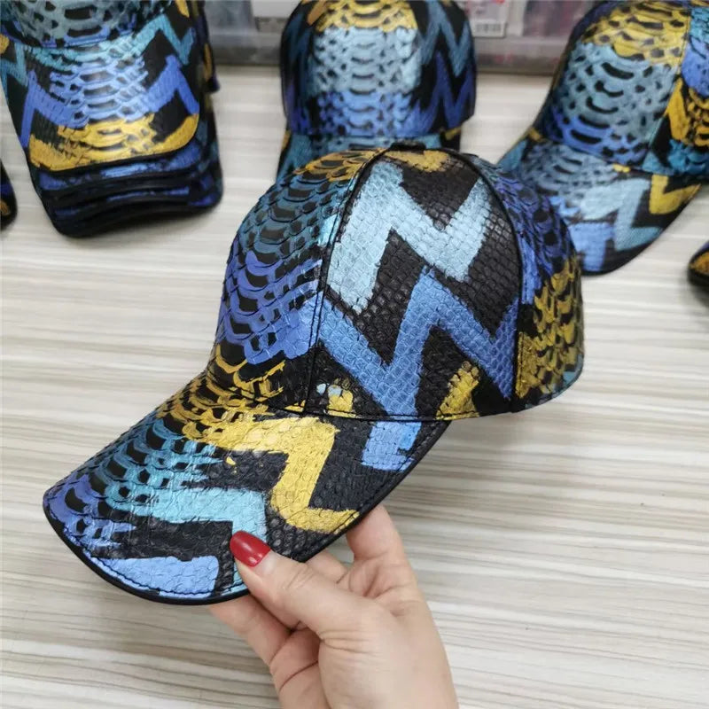 TREKHE | Imperial Python Cap – Snapback aus exotisch gemustertem Leder