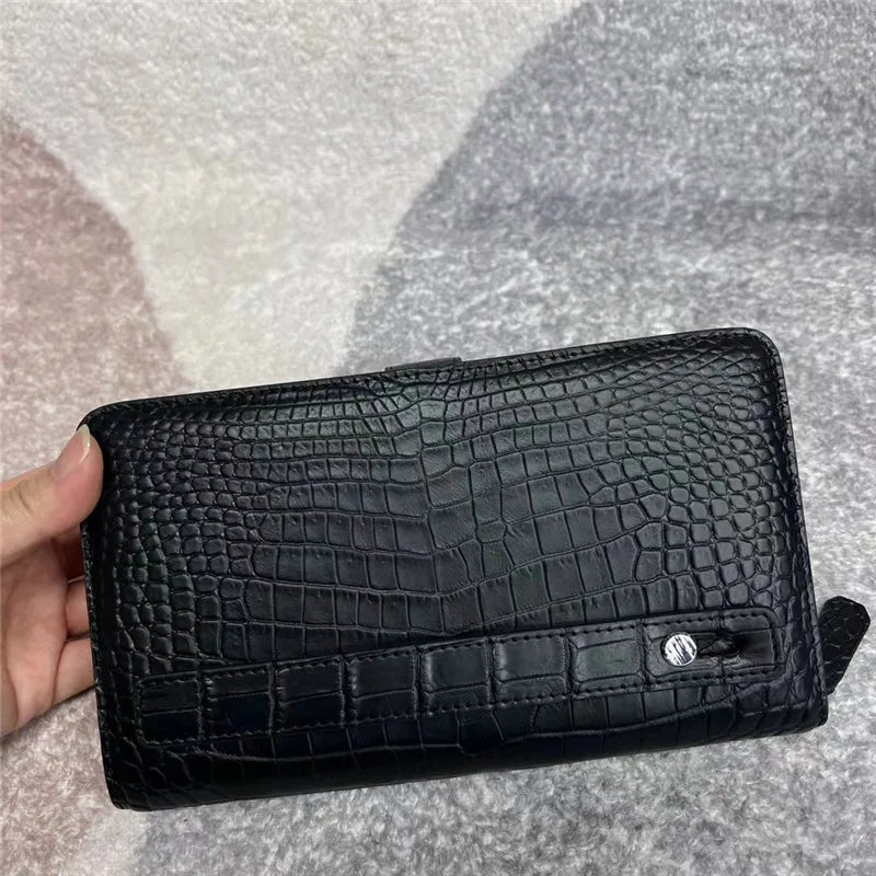 TREKHE | Prestige Clutch aus Krokodilleder – Executive-Geldbörse für Telefon und Karten