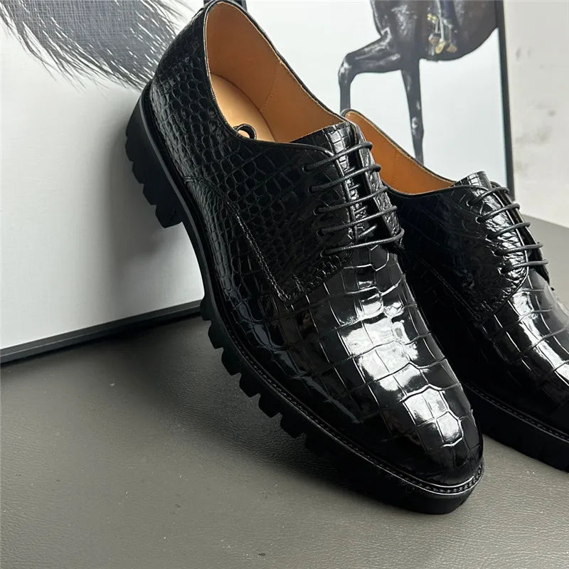 Crocodile Oxford Lace-Up – Modern Classic with Exotic Texture