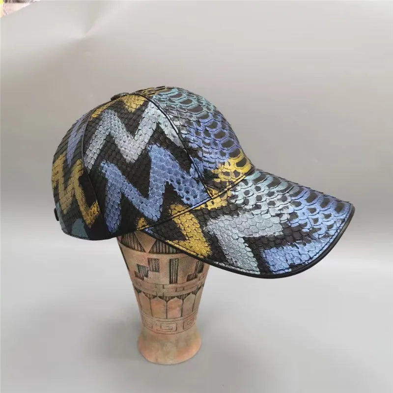 TREKHE | Imperial Python Cap – Snapback aus exotisch gemustertem Leder