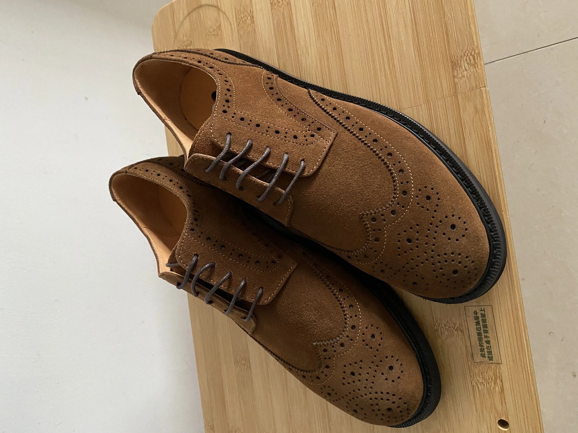 Title: TREKHE | Handcrafted Brogue Shoes – Premium Cow Suede Men's Lace-Up