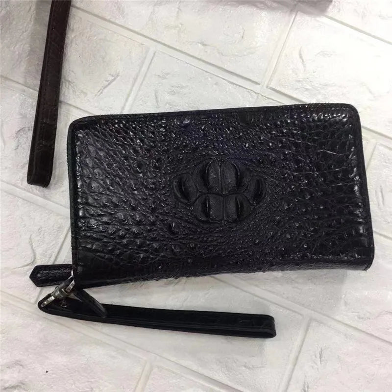 TREKHE | Dominion Krokodil Clutch Geldbörse – Langer Organizer mit zwei Reißverschlüssen