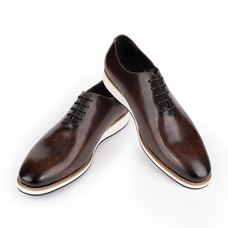 TREKHE Wholecut Oxford – Premium Genuine Leather Men's Dress Shoes