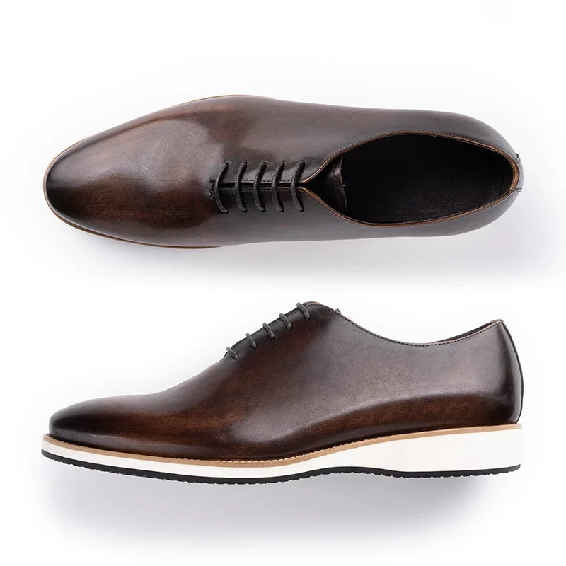 TREKHE Wholecut Oxford – Premium Genuine Leather Men's Dress Shoes